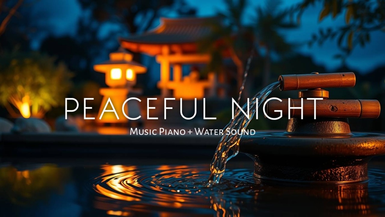 Relaxing Japanese Night Garden 🌙 Peaceful Piano for Sleep