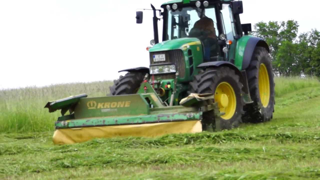 [Sound] Gras m&auml;hen mit John Deere 6830