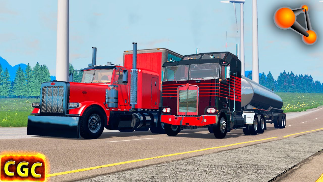 Runaway truck, bad brakes in Traffic BeamNG.Drive