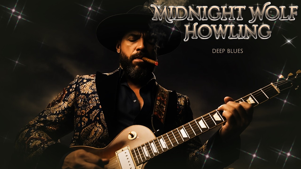 🐺 MIDNIGHT WOLF HOWLING | Yellow Eyes in Shadow #DeepBlues #NightGrit