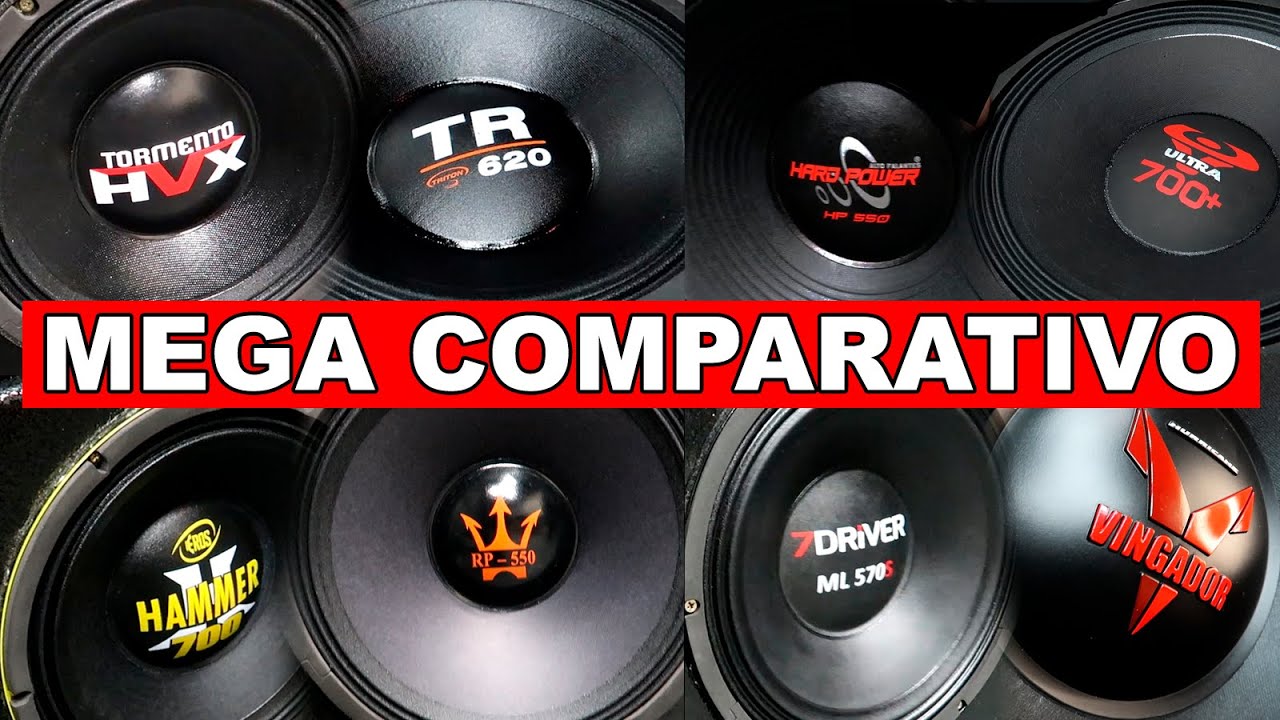 Comparativo FINAL dos GRAVES 12 Polegadas 500 a 700 RMS Bobina 3 Pol