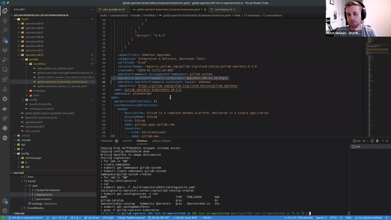 Distribution Team Demo 2022-01-13 Publishing of Gitlab Operator to OperatorHub.io