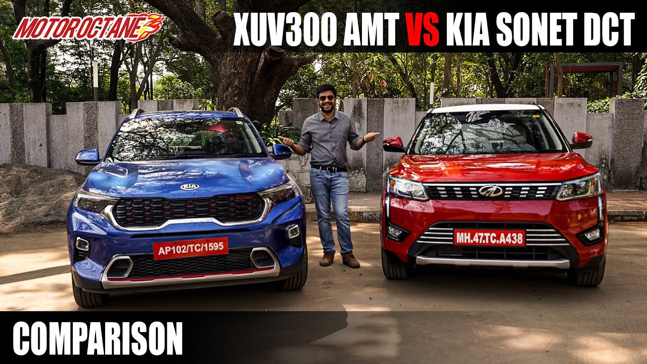 Mahindra XUV300 AMT vs Kia Sonet DCT  |  महिंद्रा XUV300 AMT vs किआ सोनेट DCT  | हिंदी | MotorOctane