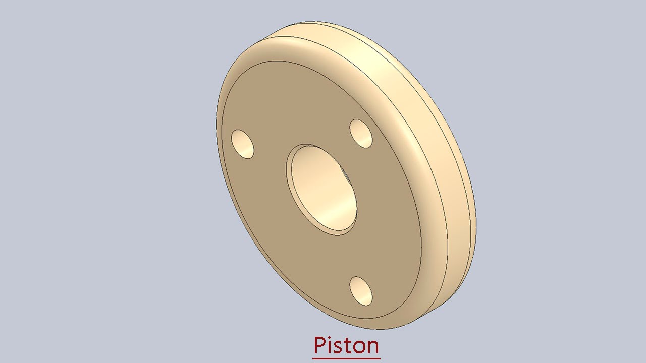 Piston of Suspension (Video Tutorial) SolidWorks