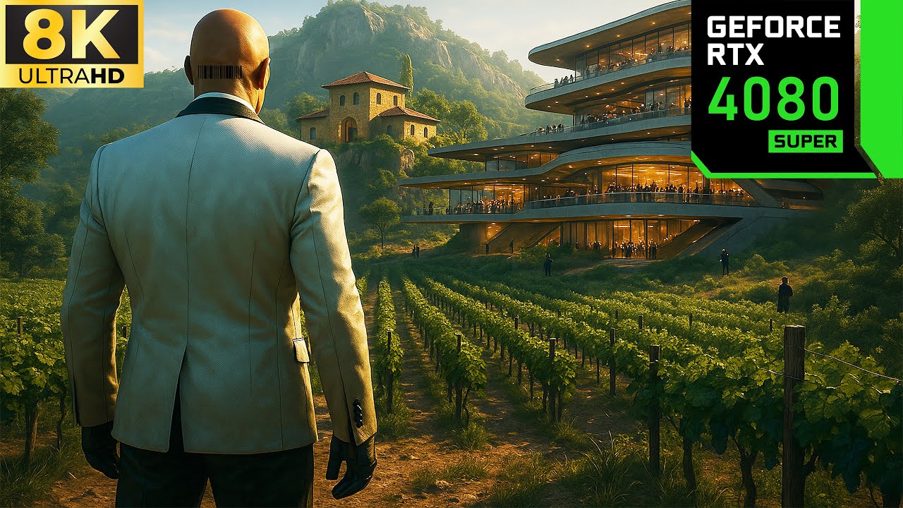 [8K] Подача редкого вина на встрече мафии — Hitman 3: Стелс, кинематографичный, реалистичный, зах...