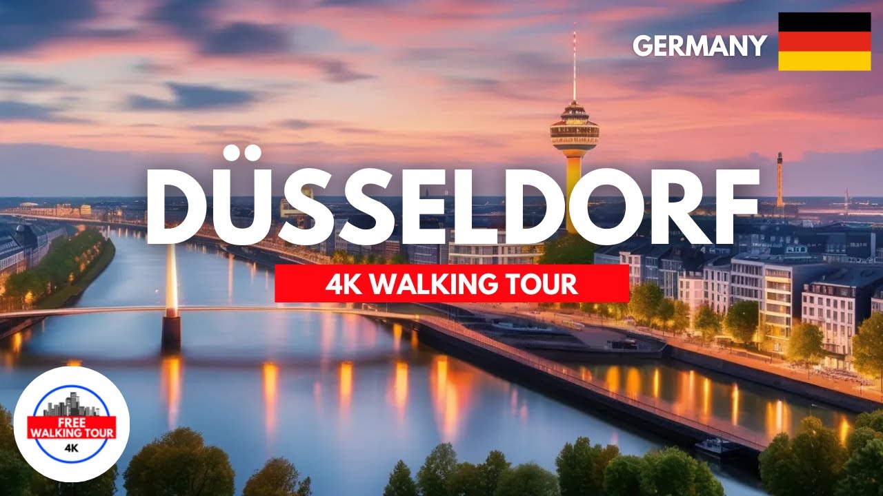 Düsseldorf, Germany Walking Tour 4K/60FPS | Promenade, River Views and the Old Town!