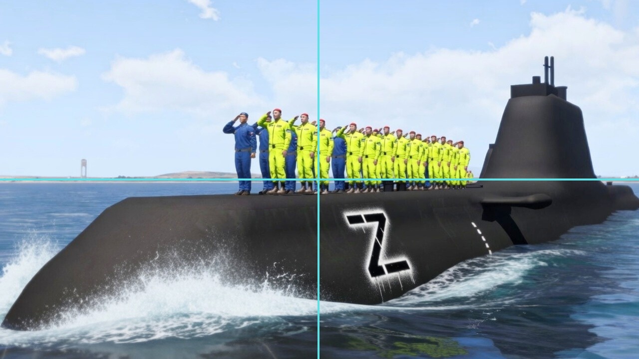Russian Nuclear Powered Submarine Near Coastline Engaged by Cruise Missile
