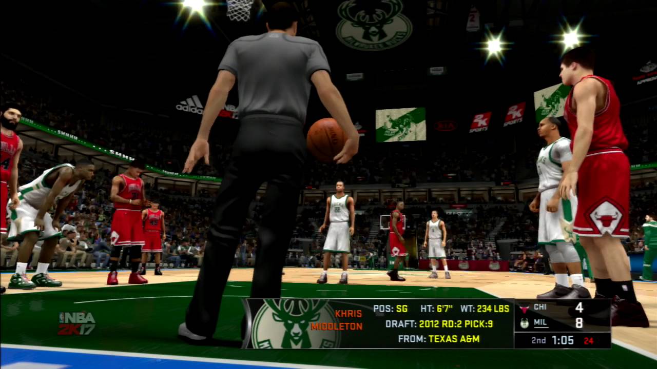 NBA 2k17 Chicago Bulls vs Milwaukee Bucks New Season Schedule Gameplay Simulation #1 PS3