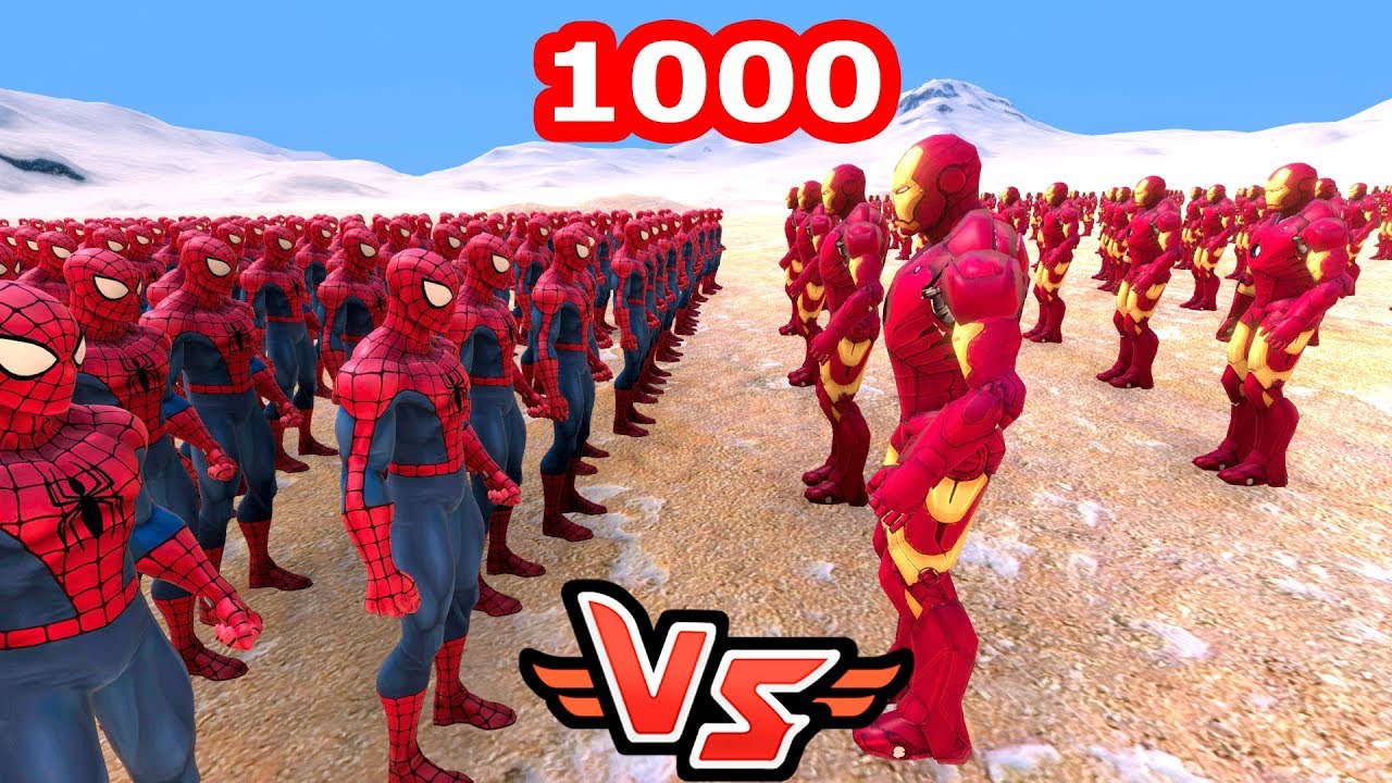 1000 ÖRÜMCEK ADAM VS 1000 DEMİR ADAM 😱 - Süper Kahramanlar
