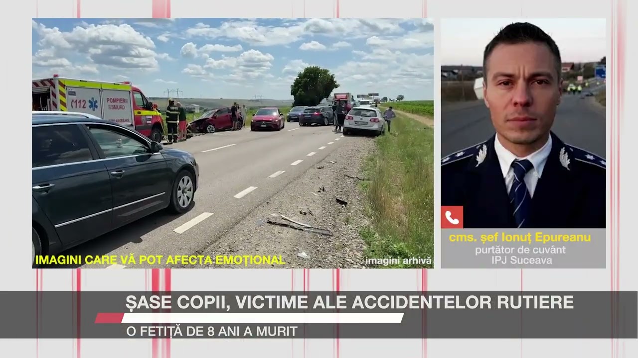 Șase copii, victime ale accidentelor rutiere. O fetiță de 8 ani a murit
