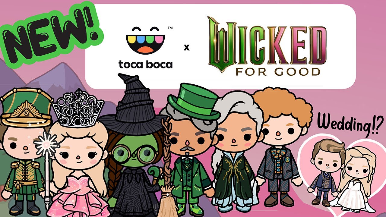 NEW TOCA BOCA WORLD x WICKED FOR GOOD COLLAB Glinda Elphaba Sequel Movie Wedding #TocaBocaxWicked