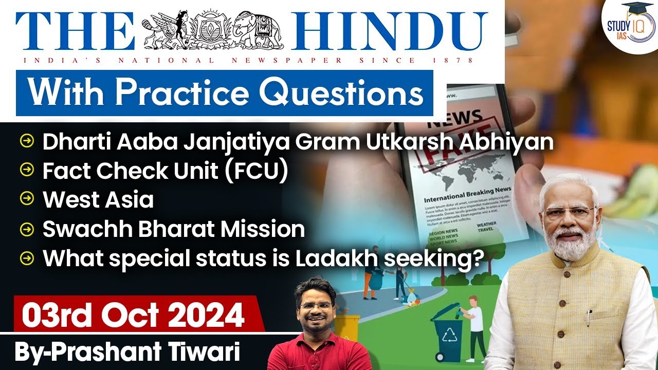 The Hindu Newspaper Analysis | 03 Oct 2024 | Current Affairs Today | Daily Current Affairs | StudyIQ