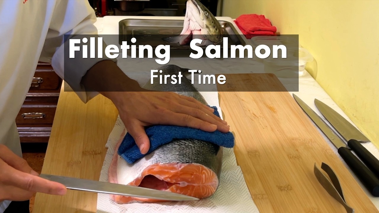 How to Fillet a Salmon COMPLETE GUIDE - First Cut for Sushi & Sashimi | Easy Technique for Beginner