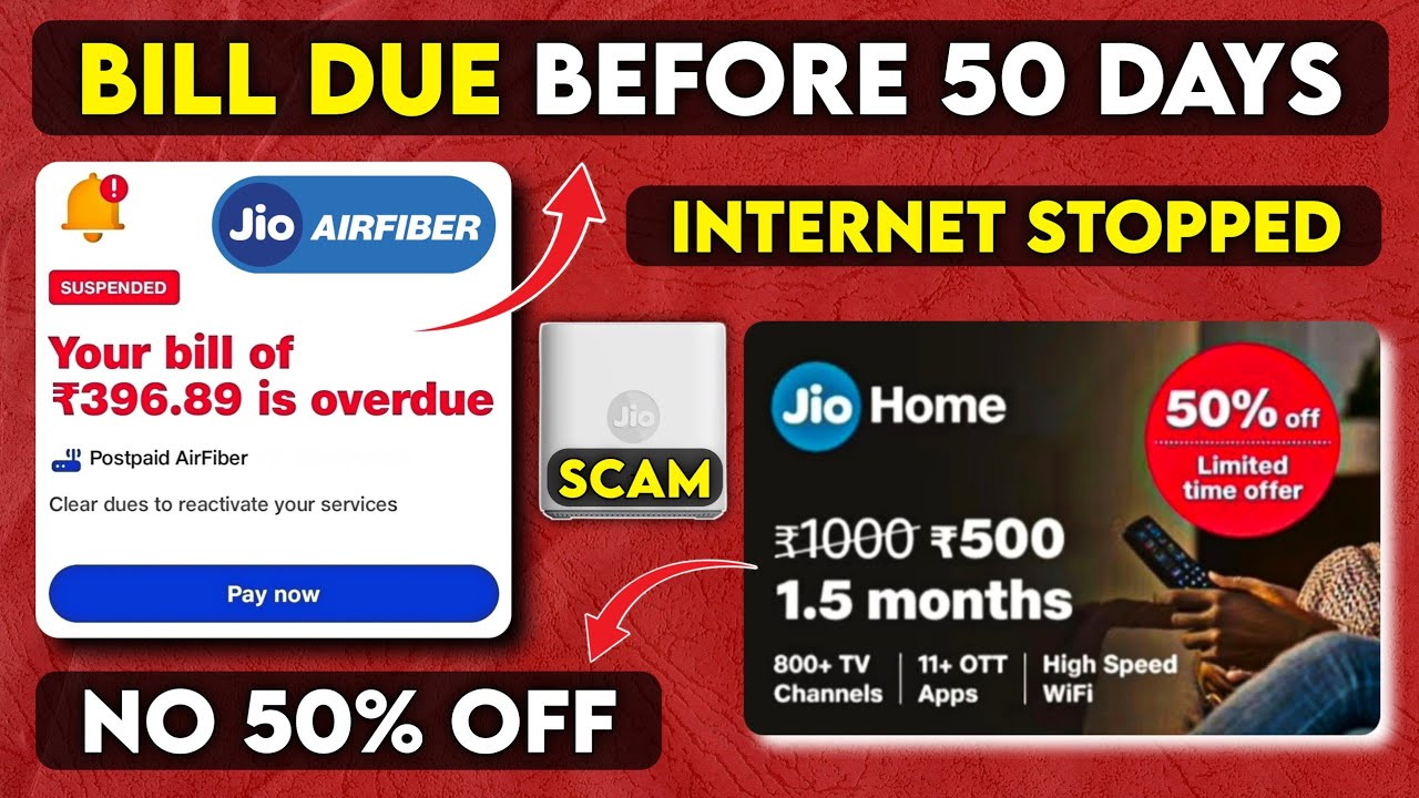 Jio AirFiber 396 Rs Bill Due Before 50 Days Scam | Jio AirFiber/Fiber 50 Days Free Scam Exposed 🔥