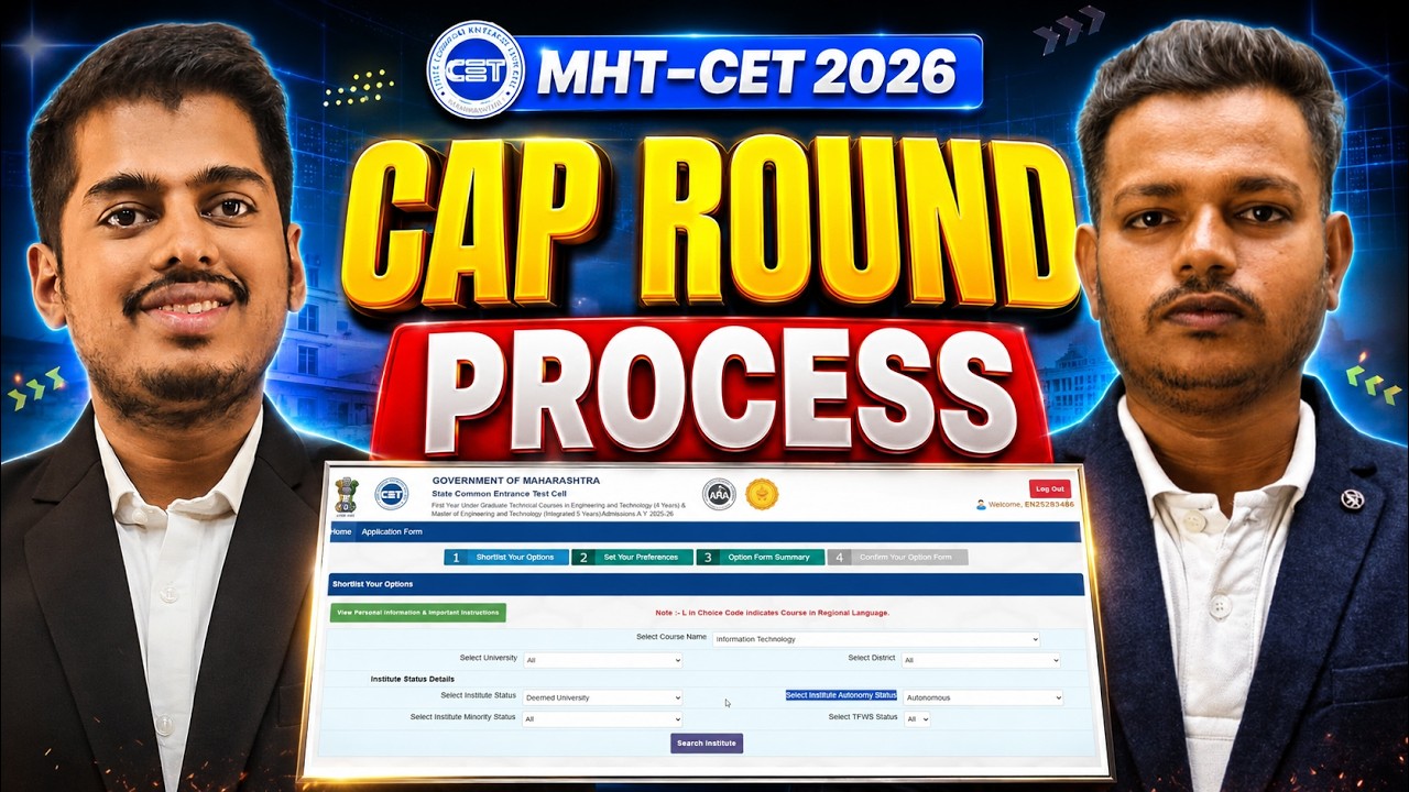 🔥MHT CET 2026 Counselling Process Explained | CAP Round A to Z