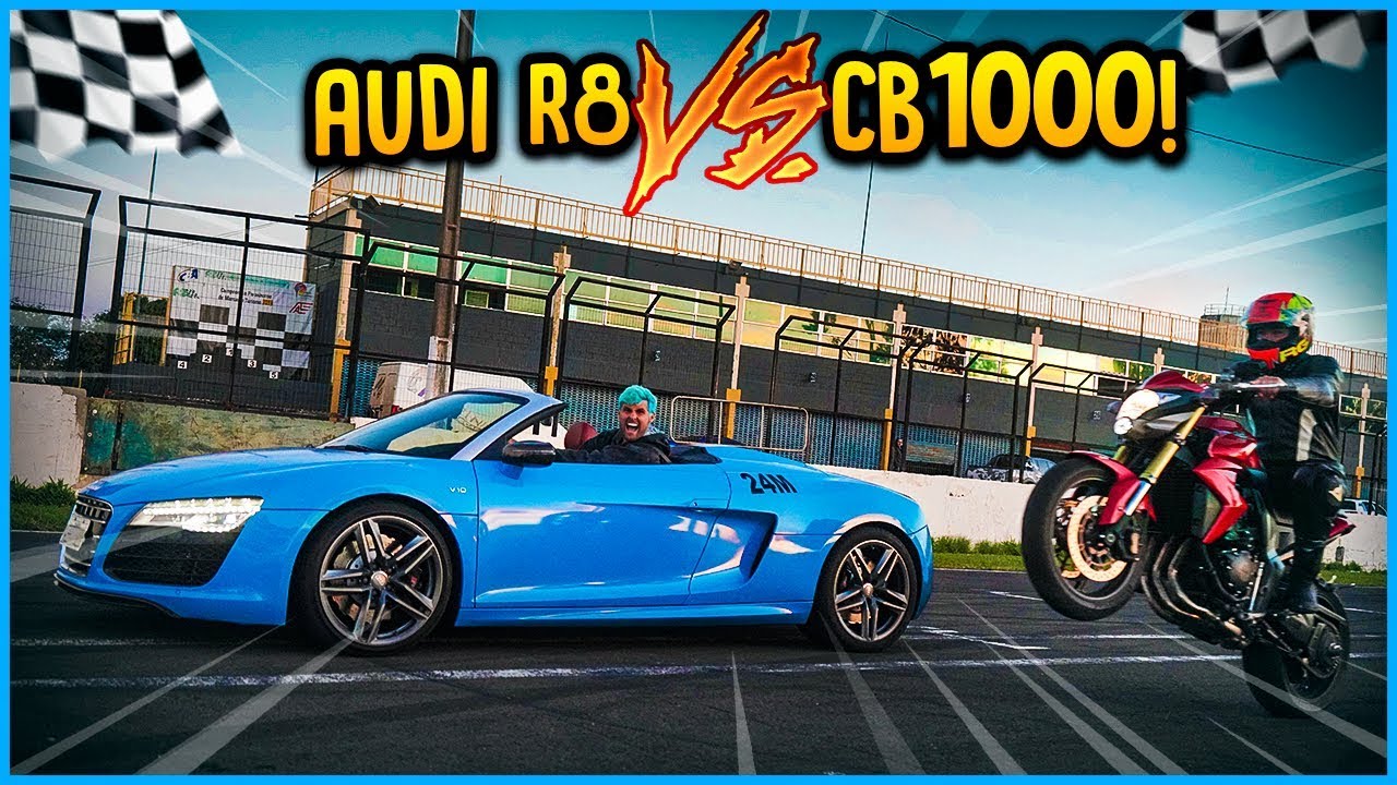CORRIDA DO MEU AUDI R8 VS CB 1000!! ( REZENDE VS RENATO GARCIA ) [ REZENDE EVIL ]