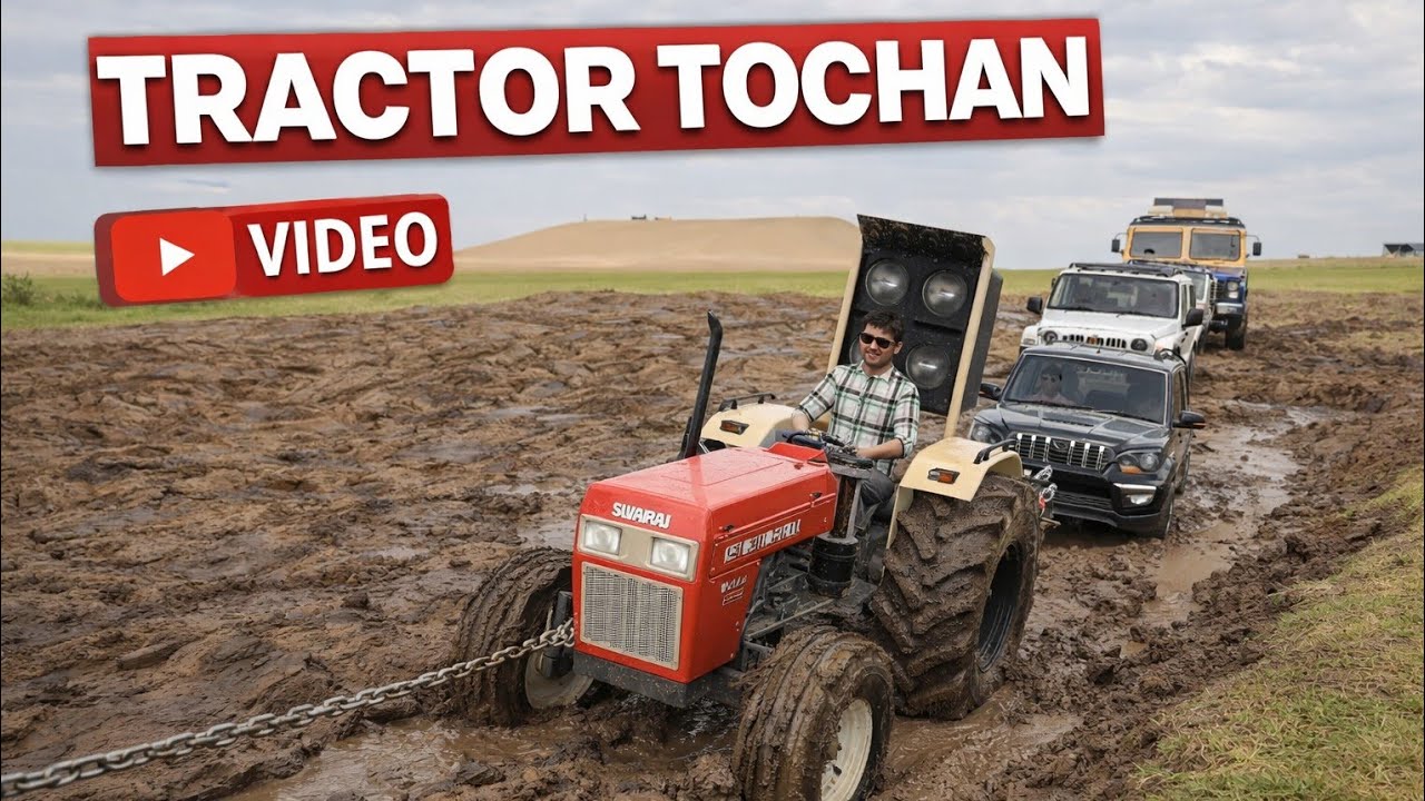 Tractor ka Thar rocks black scorpio and Swaraj 855 tochan drive JCB Indian tractor 🚜#tractor #indian