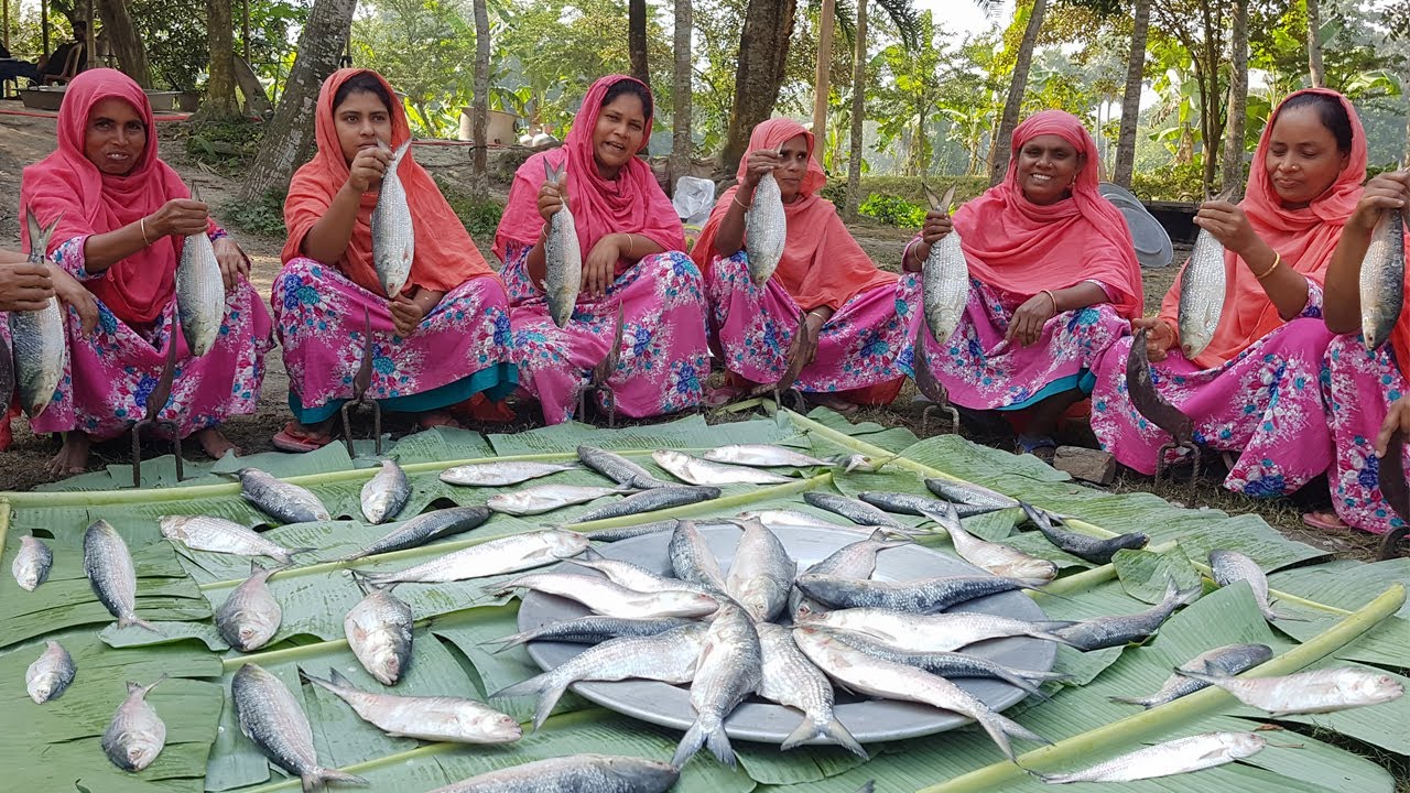 Delicious & Expensive Hilsa/Elish Mixed Biryani Style Khichdi Recipe Cooking In Village By Women