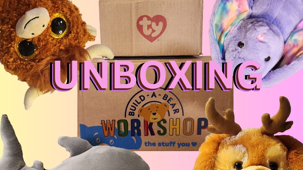 New Build a Bear Cryptid Jackalope Unboxing and ty Beanie Boos Highland Cow Plush Haul