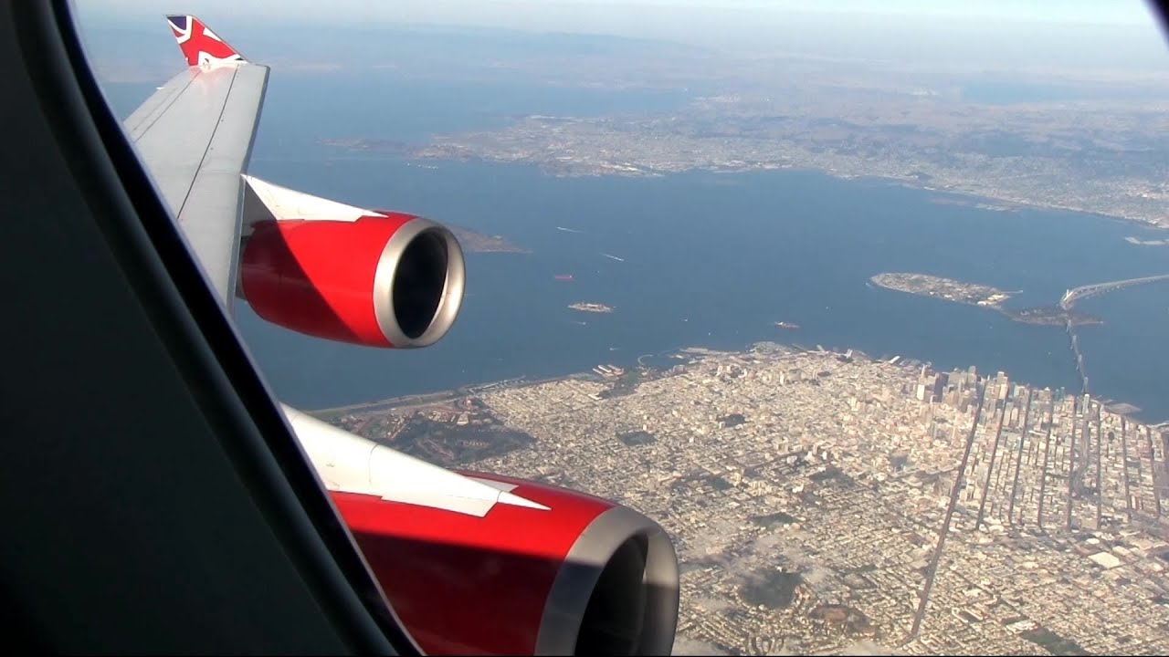 Virgin Atlantic B747 Spectacular Approach And Landing San Francisco