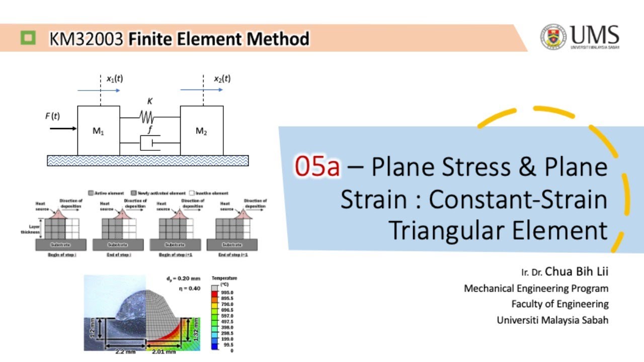 Finite Element Method - Plane Stress & Plane Strain: CST