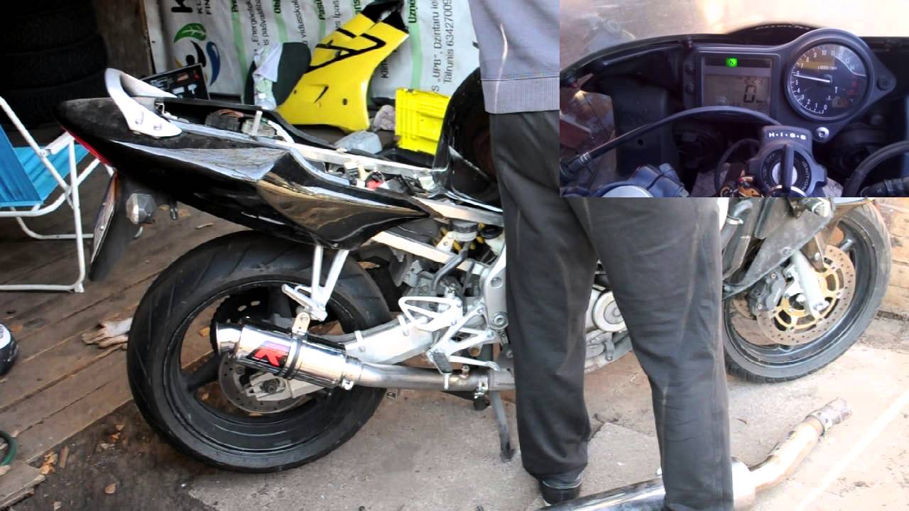 Honda CBR F4i Stock exhaust VS Dominator GPI (How to install aftermarket exhaust)