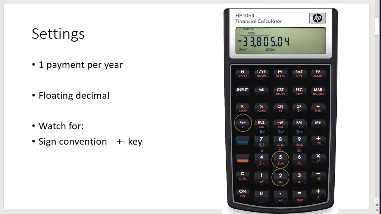 Time value of money using a financial calculator