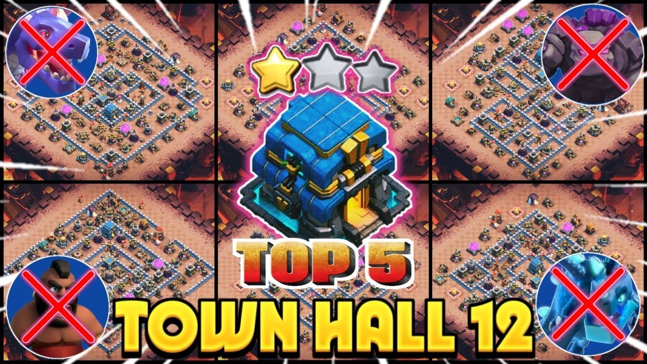 TOP-5 TH12 BEST FOR WAR / RANK / FARM AND CWL BASE WITH COPY LINKS || ANTI 3 STAR || TH12 ANTI AIR 