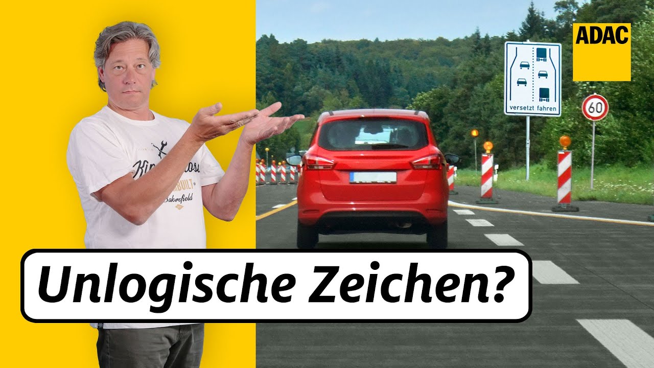Unlogische Verkehrszeichen: Versetzt fahren - was bedeutet das? | ADAC | Recht? Logisch!