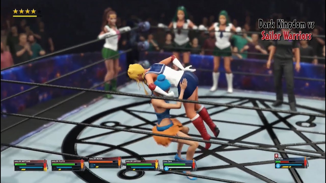 WWE 2K 23/24 Sailor Moon & Neptune & Pluto & Jupiter vs Cere Cere & Ves Ves & Jun Jun & Palla Palla