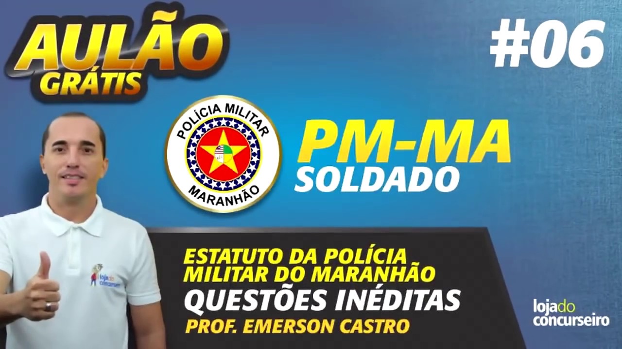 🔴 AULÃO 06 - PM-MA - Estatuto dos Militares - Questões Inéditas - Emerson Castro