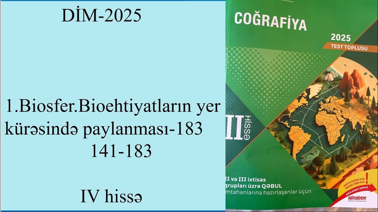 DİM 2025 II hissə 1 Biosfer Bioehtiyatların yer kürəsində paylanması 183  141 183  IV hissə