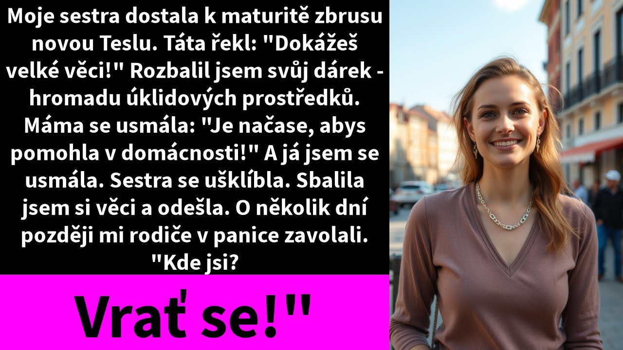 Moje sestra dostala k promoci zbrusu novou Teslu. Táta řekl: 