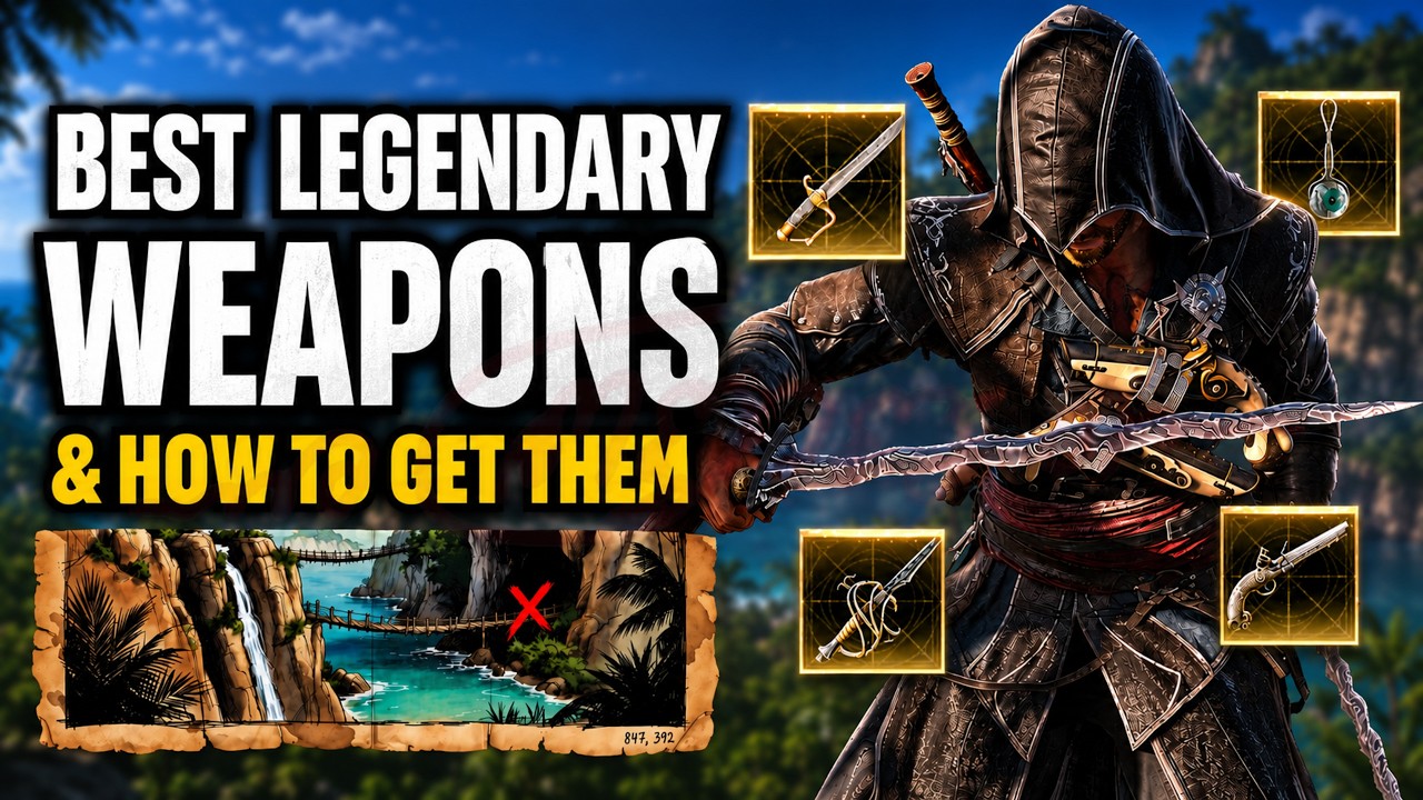 Best Legendary Weapons and Trinket Combos in AC Black Flag Resynced & How to Get Them