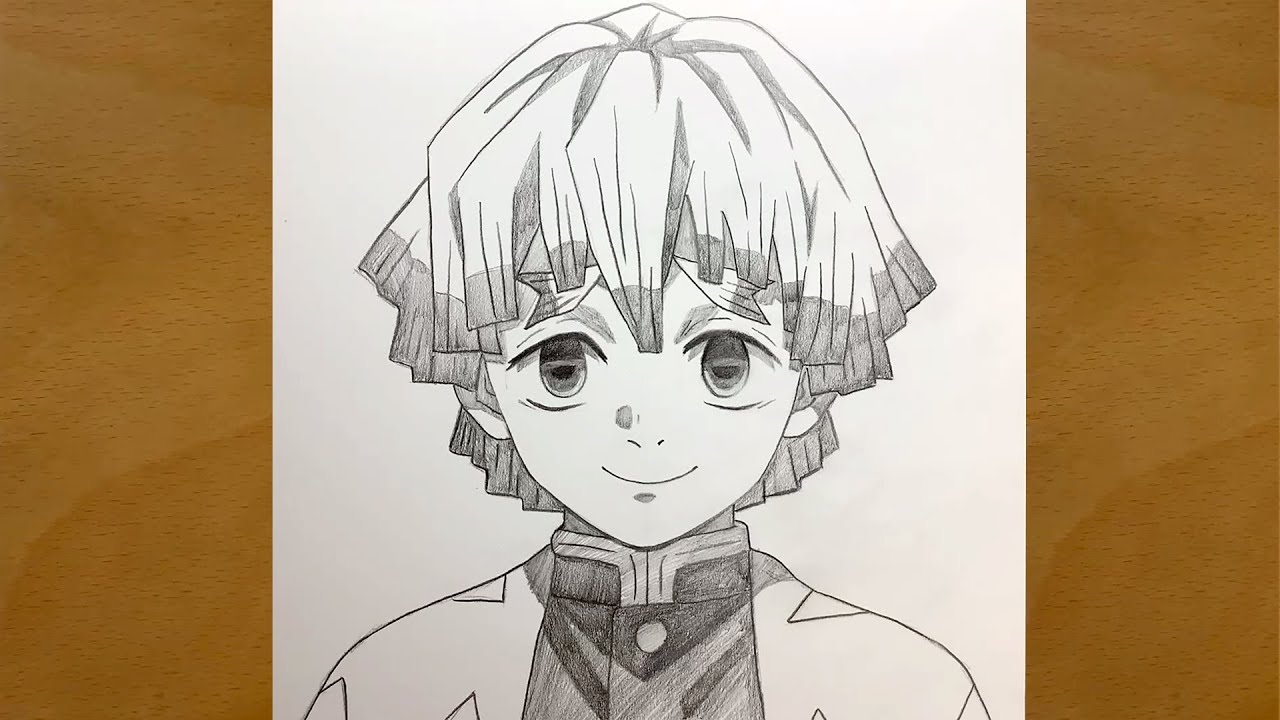 Anime drawing | How to draw Zenitsu Agatsuma from Demon Slayer | Draw Anime