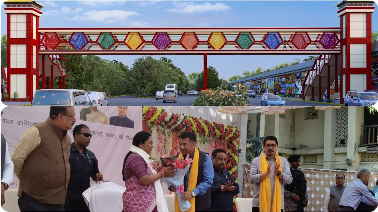 CM Rekha Gupta laid Foundation stone for a Pedestrian overbridge at Ladakh Buddha Vihara Delhi