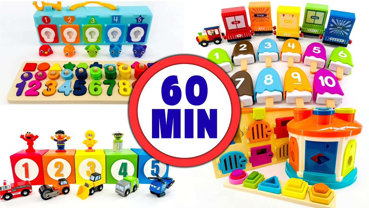 ULTIMATE 1 HOUR Educational Learning Video for Kids! Toddlers Learn to Count 1-10, Colors & Shapes