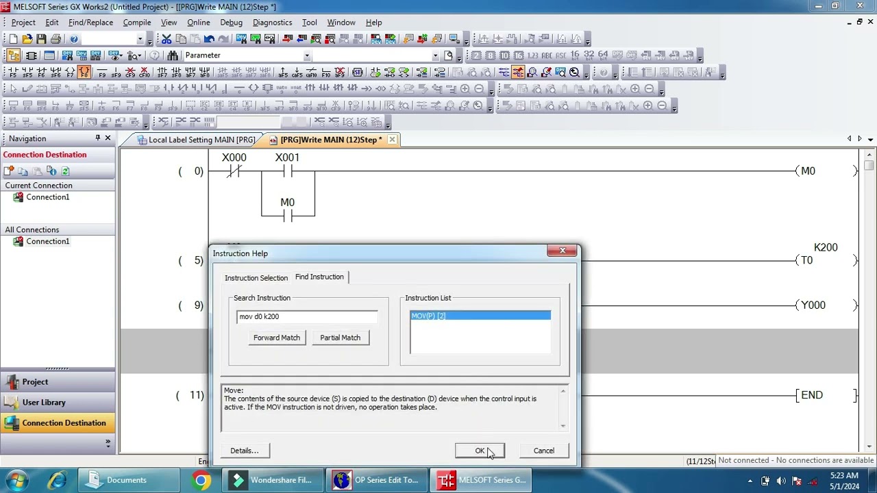 simple project PLC Mitsubishi & HMI OP320