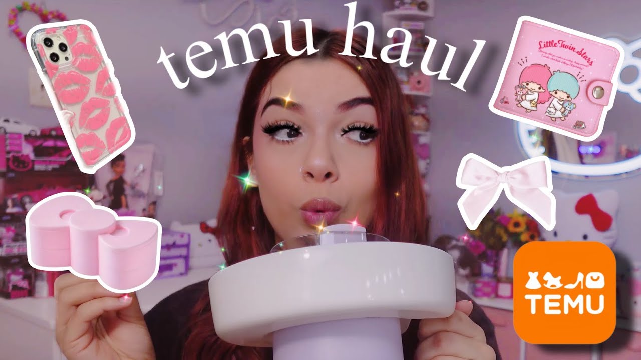 temu haul! || nail items, sanrio, and lots of pink