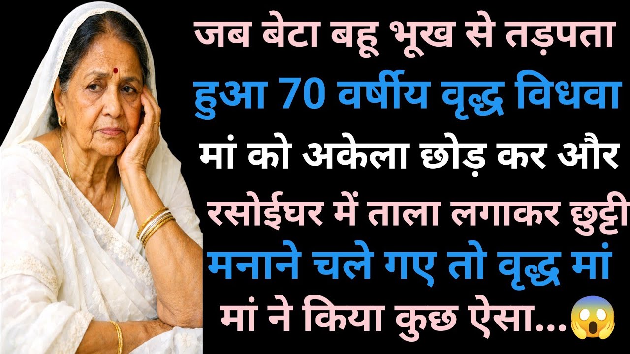 जब बेटा बहू भूख से तड़पता हुआ 70 वर्षीय वृद्ध विधवा मां को अकेला छोड़ कर और रसोईघर में ताला लगाकर..😱
