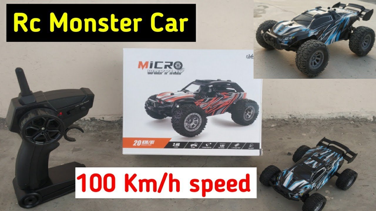 Rc Monster Car 1:32 scale 2.4 Ghz Remote 100 Km/h speed Very fast 🔥🔥