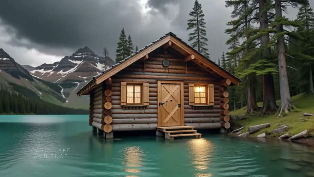 Cabin Lake Ambience #13 | 8H Rain & Misty Lakeside Cabin with Forest | Deep Sleep 4K | by Lengau Lee