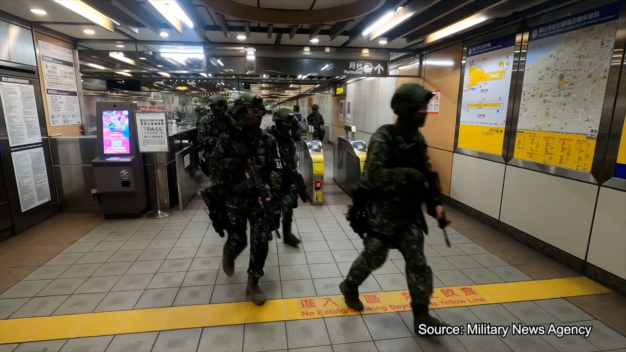 Military, civil forces team up in Taipei Metro drill