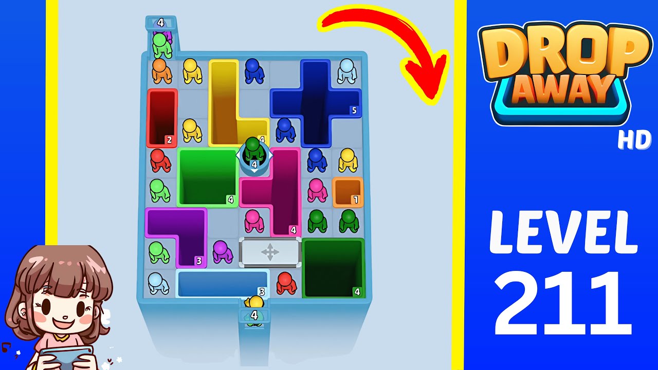 Drop Away Level 211 Solution Walkthrough