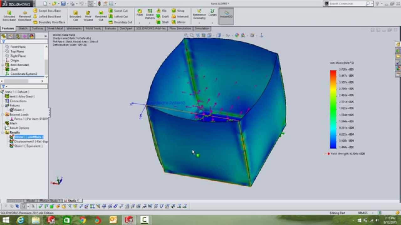 SolidWorks Simulation- Liquid Pressure