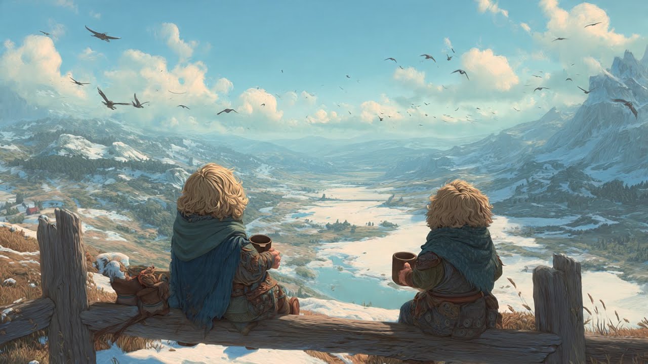 Celtic Fantasy Music – Quiet Companions Resting Above a Frozen Valley / Study & Deep Focus Music