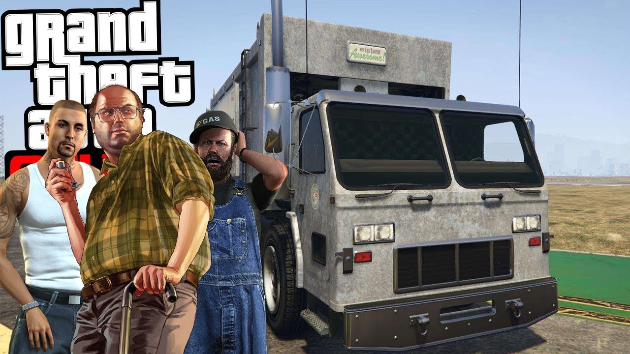 GTA V: VIDA BANDIDA - ENTREGA DE ERVA COM CAMINHÃO DE LIXO - VIDA DO CRIME