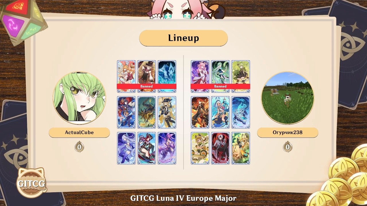 ActualCube vs Огурчик238 | GITCG Luna IV Europe Major Final | Genshin TCG Tournament
