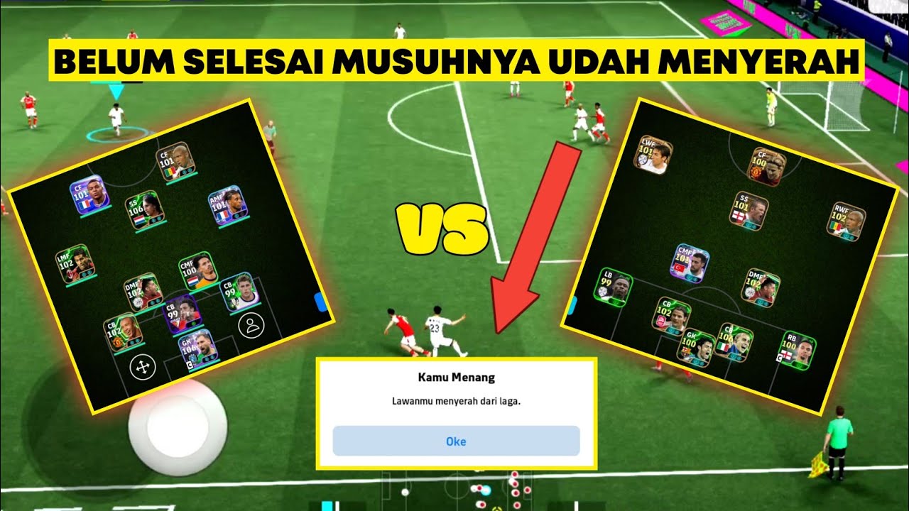 Musuh Sampai Menyerah Sebelum Pertandingan Selesai | Gameplay E-FOOTBALL 