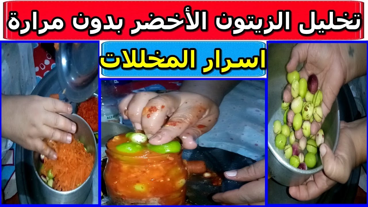 طريقه عمل مخلل الزيتون الاخضر في المنزل - اسرار تخليل الزيتون